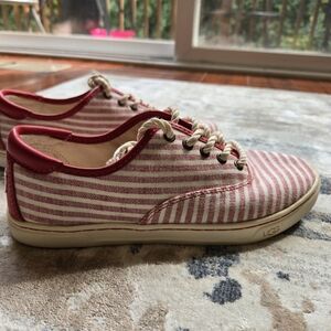 UGG - Red and Cream Striped Sneakers *NWT